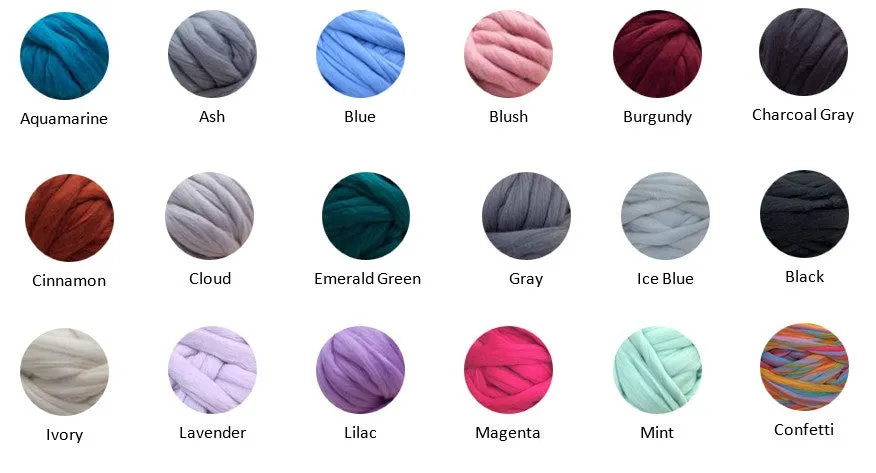 DIY Hand Knit Kit, Lap Throw 30x50 in, Merino wool