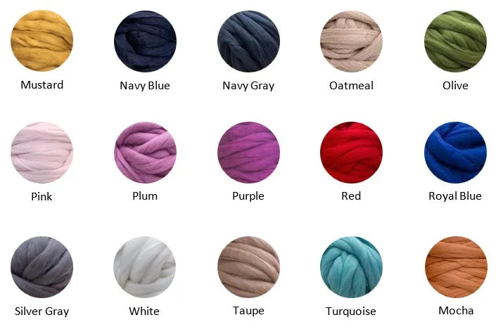 DIY Hand Knit Kit, Lap Throw 30x50 in, Merino wool