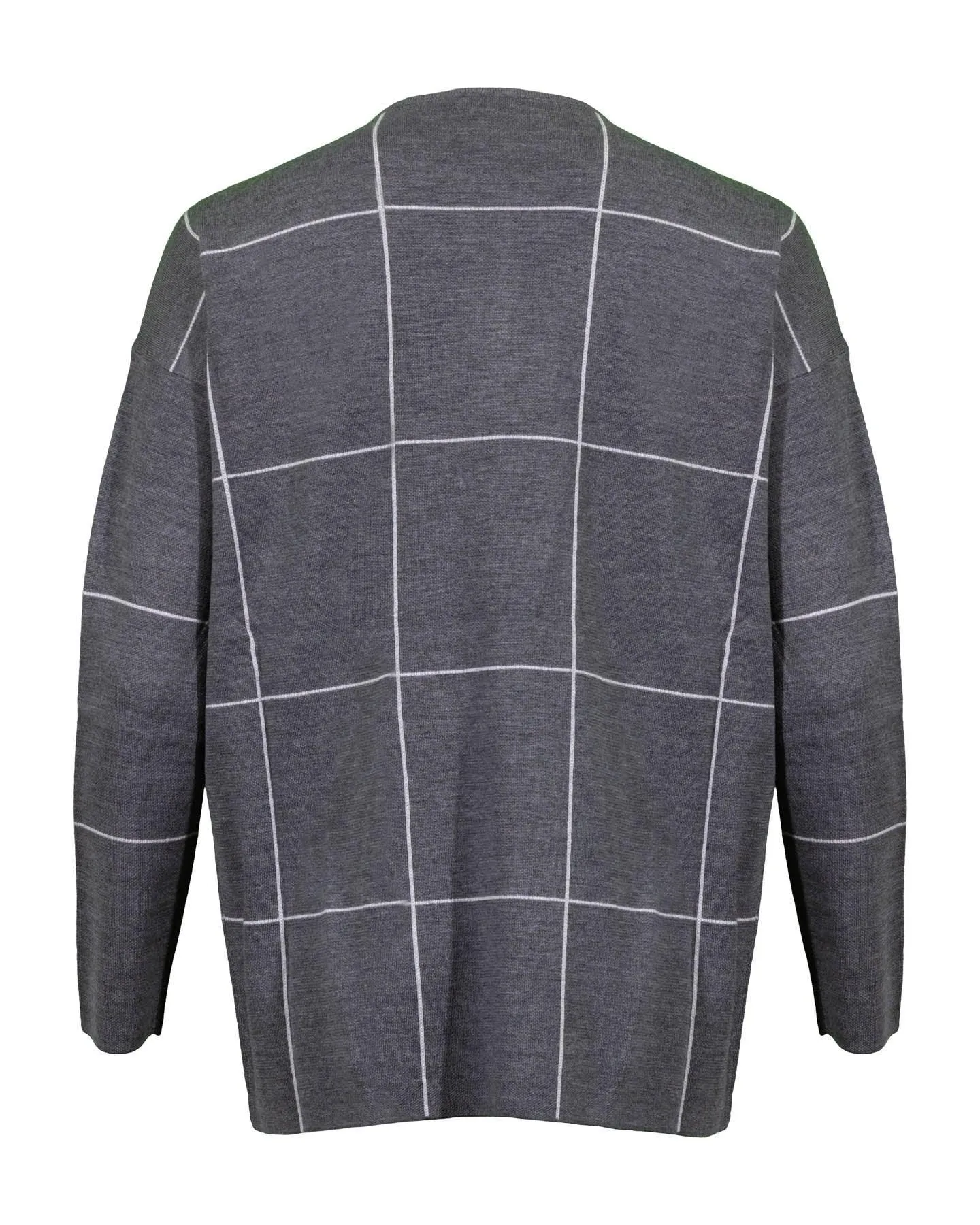 Eileen Fisher Windowpane Check Zip Cardigan