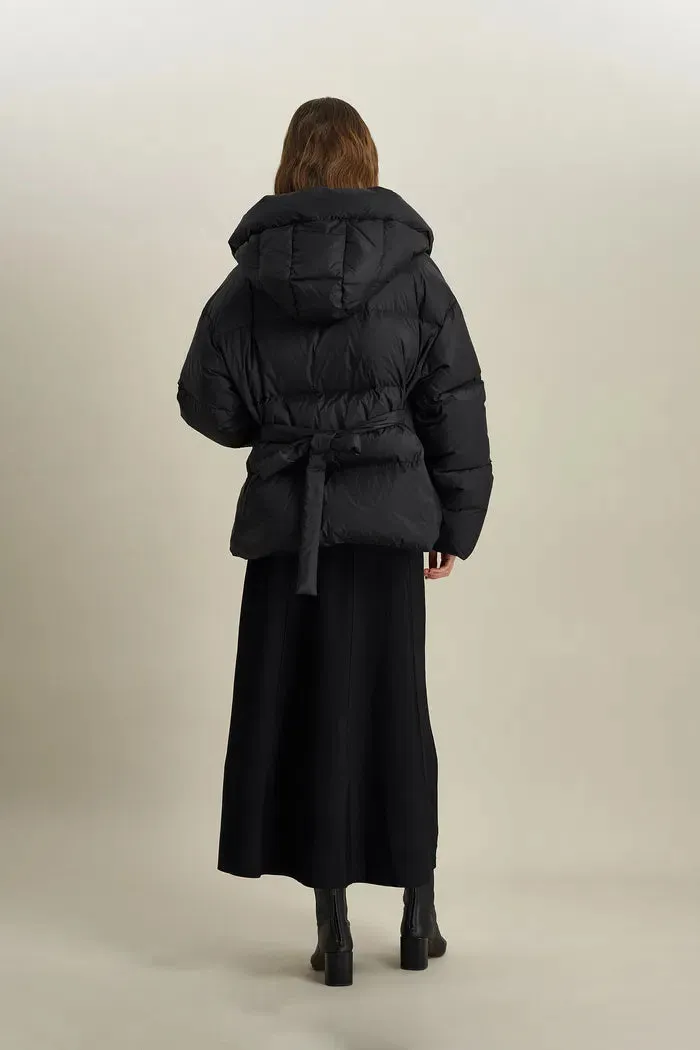 Iliana Water-Repellent Hooded Lightweight Duck Down Jacket in Ultra-Light Fabric