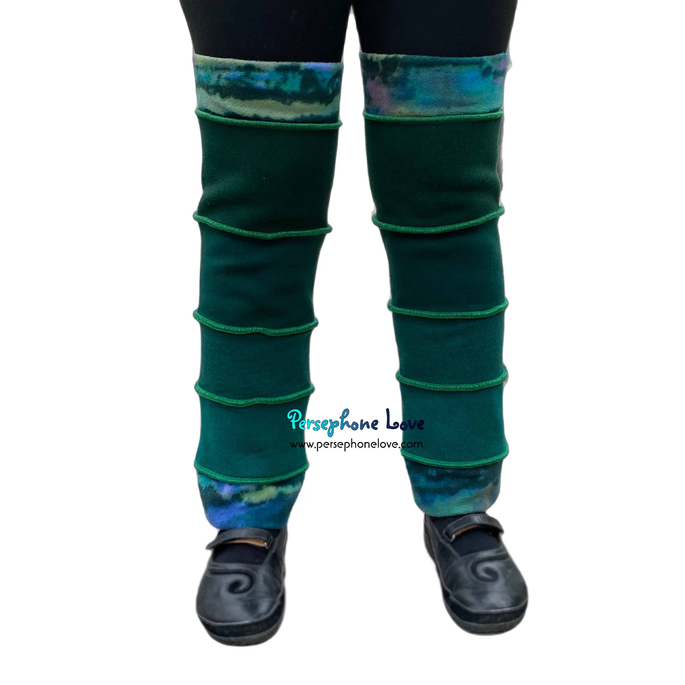 Katwise-inspired felted green cashmere/ merino wool leg warmers-1565