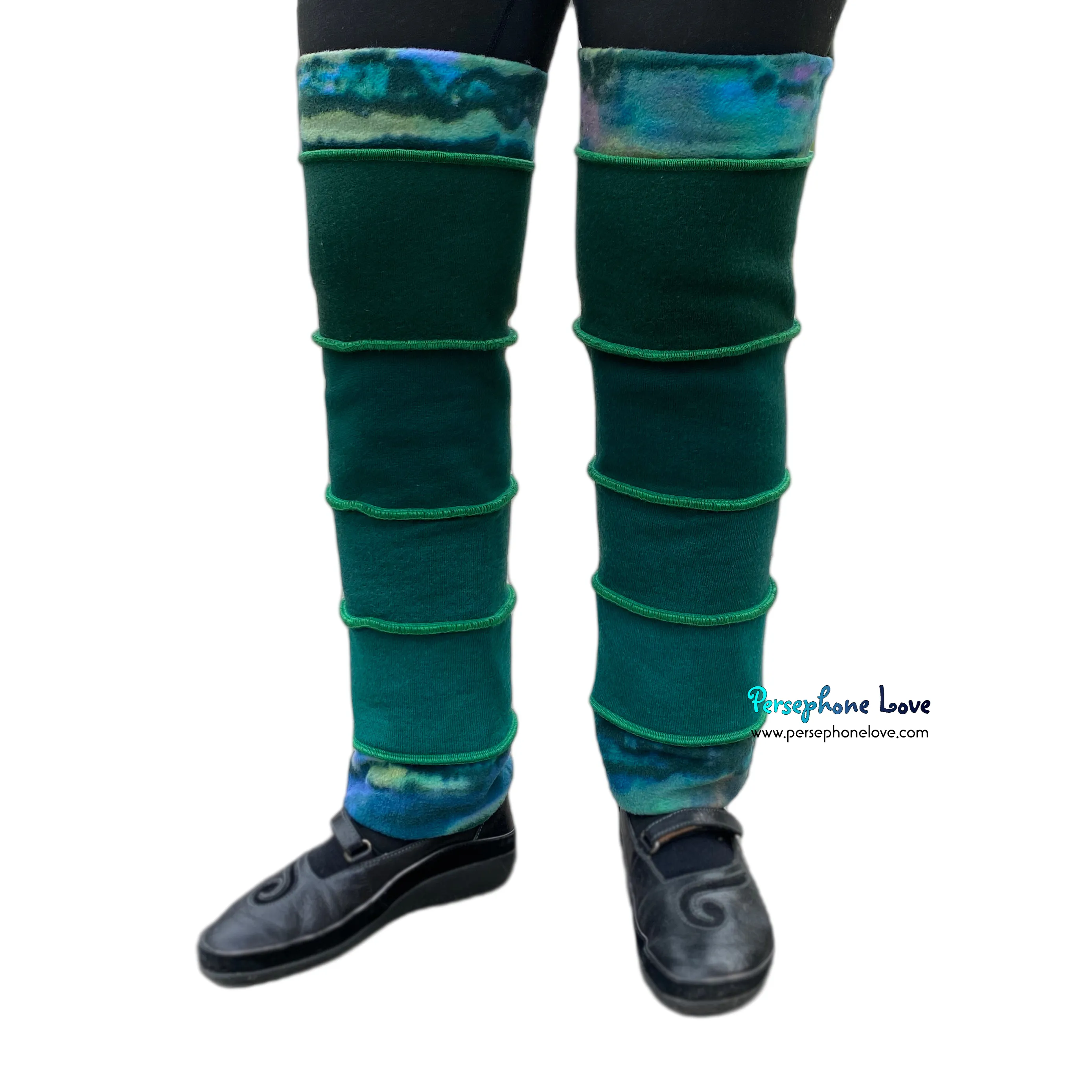 Katwise-inspired felted green cashmere/ merino wool leg warmers-1565