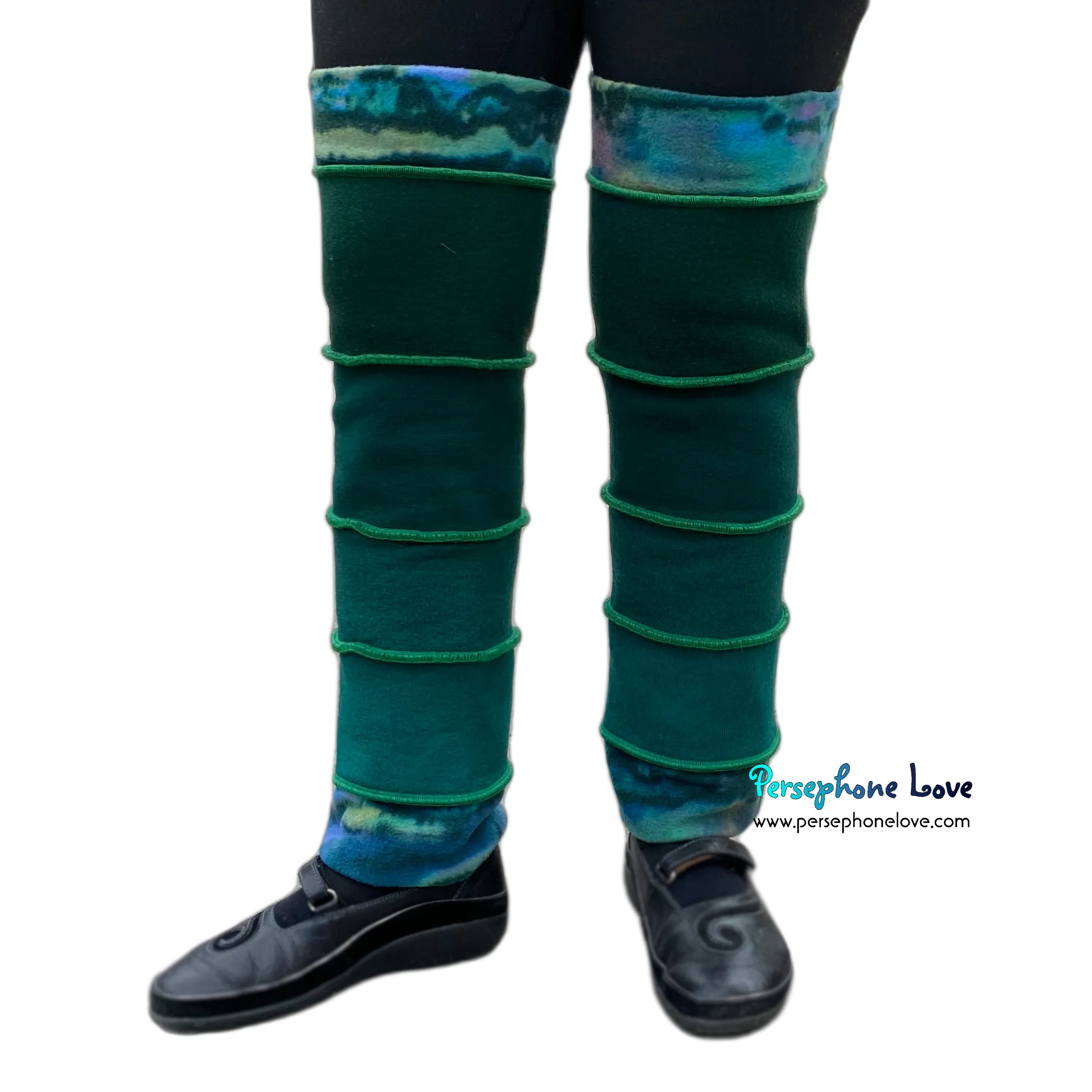 Katwise-inspired felted green cashmere/ merino wool leg warmers-1565