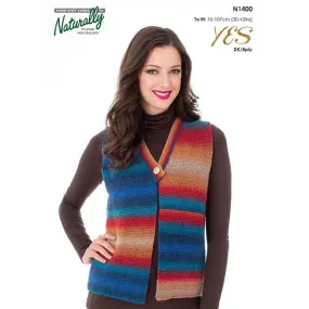 Ladies Garter Stitch Vest Knitting Pattern (N1400)