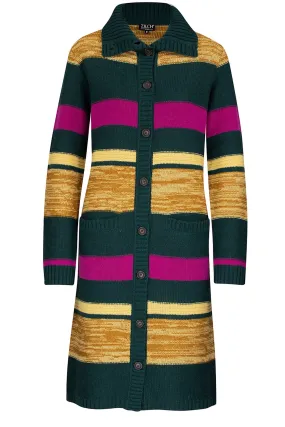 Zilch cardigan long stripe pine